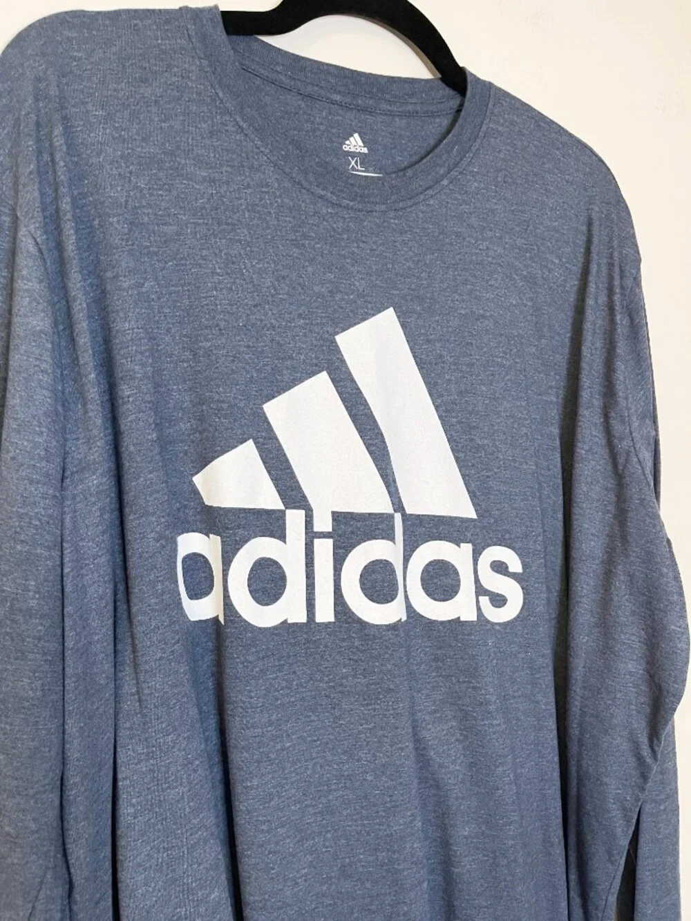 Adidas Golf Long Sleeve Logo Graphic T-Shirt Blue Heather XL Performance Tee